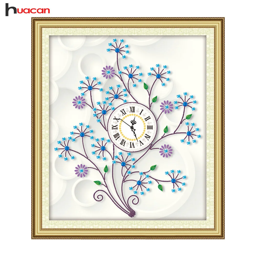 

Huacan 5D DIY Special Shape Diamond Painting Tree Rhinestones Diamond Embroidery Clock Mosaic Cross Stitch Kits Needlework Gift