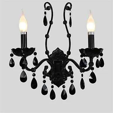 Wall Sconce,Modern Black Crystal LED Wall Lamp Light With 2 Lights For Bed Living Room Home Lighting Free Shipping Wall Sconce,Modern Black Crystal LED Wall Lamp Light With 2 Lights For Bed Living Room Home Lighting Free Shipping