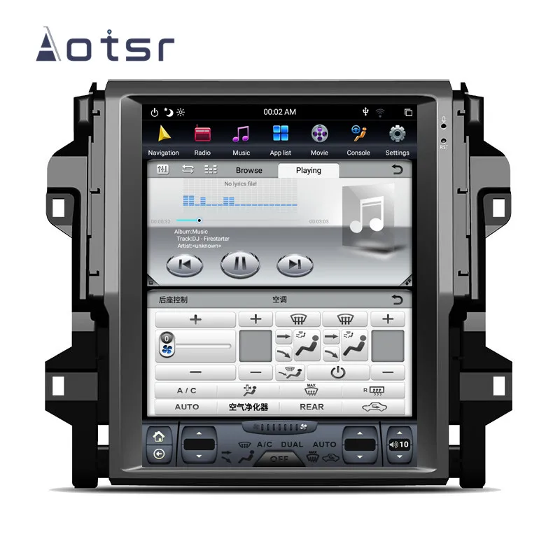 Discount Aotsr Tesla 12.1" Vertical  screen Android 8.1 Car DVD Multimedia player carplay GPS Navigation For TOYOTA Fortuner 2016-2019 5