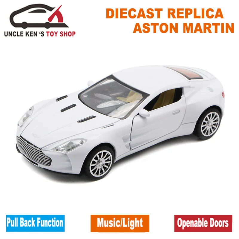 Aston Martin One-77 металлические игрушечные машинки, модель 1/32 литья под давлением, детский подарок с функцией оттягивания/музыка/светильник/открываемая дверь - Цвет: Белый