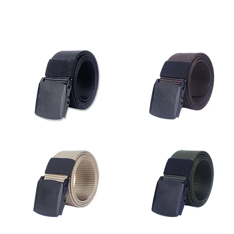 

Men Tactical Nylon Belt Plastic Buckle Nylon Belt Automatic Waist Strap Army Outdoor Training Belt