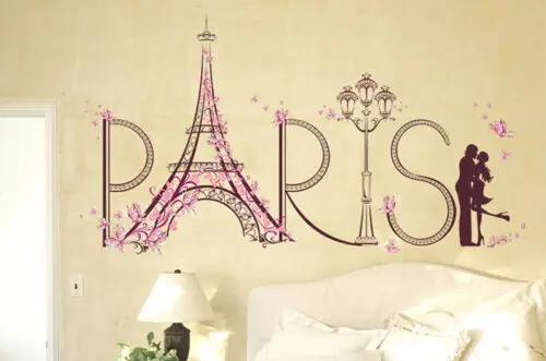 

Removable Paris Eiffel Tower Love Wall Sticker Art Vinyl Home Decal Murals Decor