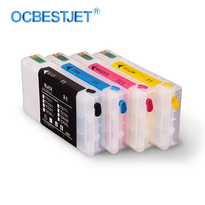 

4Colors/Set T7021-T7024 T0721XL Refillable Ink Cartridge With ARC Chip For Epson WP-4015 WP-4025 WP-4515 WP-4525 WP-4535 WP-4545