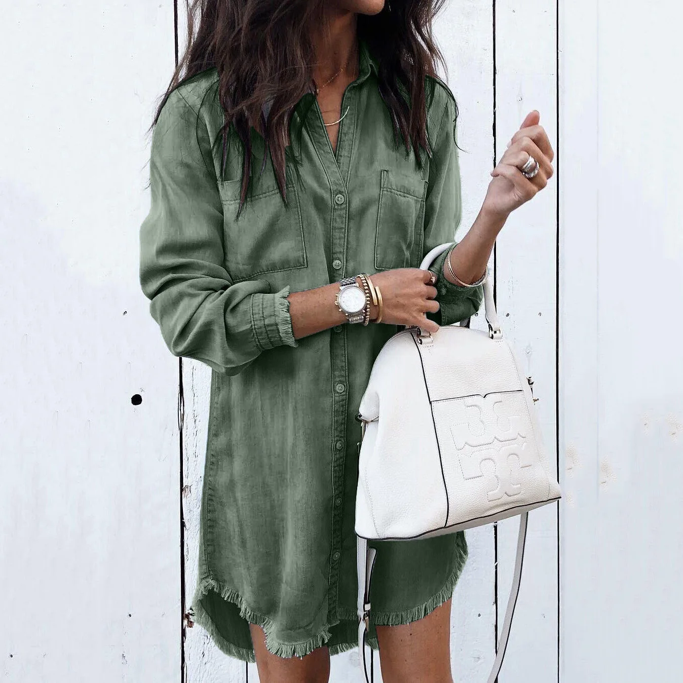 

Womens Casual Long Sleeve Tops and Blouses Ladies tassels Denim Shirt Femme Ladies chemise blusas femininas elegante streetwear