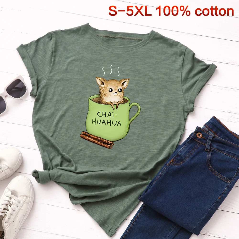 

SINGRAIN Oversized Cup Rat Print T-shirt Women Harajuku Summer Little Mouse Basic Animal Tees S-5XL O-Neck Casual Cotton Tops