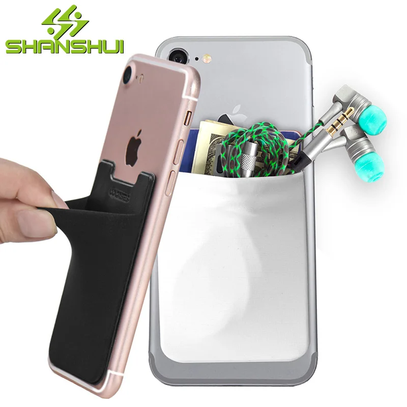 SHANSHUI Elastic Lycra Card Holder Cell Phone Wallet Case