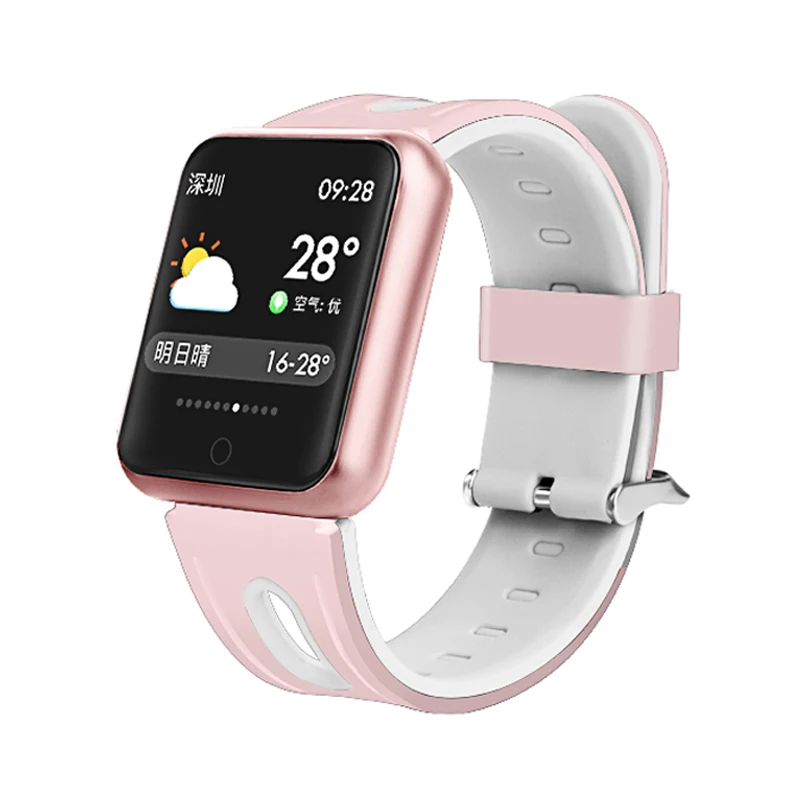 Фитнес-браслет P68 ip68 Водонепроницаемый для Apple Watch Xiaomi IOS Android с монитором сердечного ритма Смарт-браслет PK Q10 Z60 EX18 - Цвет: Silicone Pink
