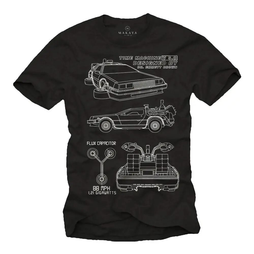 

T-Shirt Manner Zukunft Future Delorean Back To Geek Gamer Nerd Sheldon