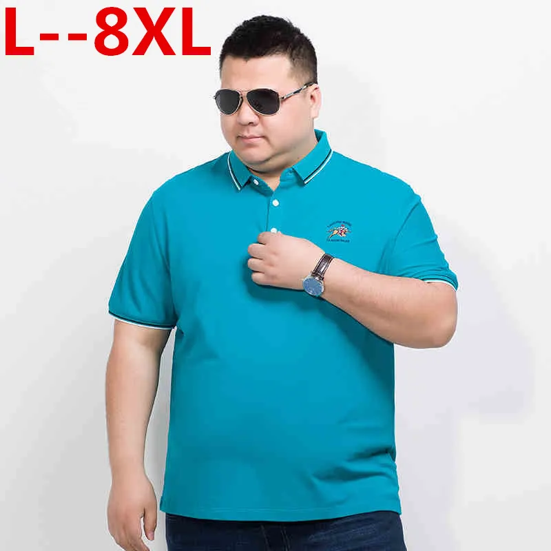 10XL 8XL 6XL 5XL 4XL Для мужчин Мужские поло Вышивка рубашка Рубашка с короткими рукавами