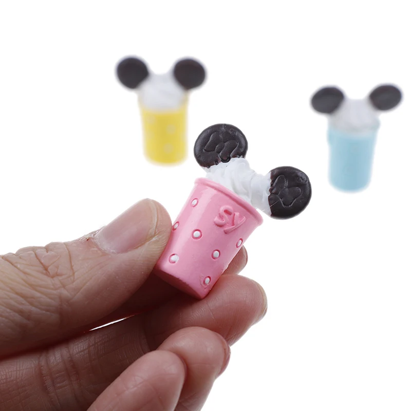 

1Pc Model Pretend Play Doll Accessories Mini Food Fit Play House Kitchen Toy Cute Dollhouse Miniature Drink Ice Cream Cups Set