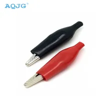 Hot Sales 10Pcs Small Crocodile Clip 2 8cm Black and Red Sheath Clip Power Clamp Test