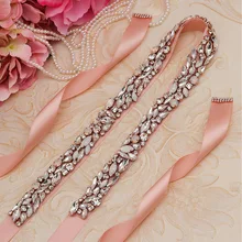 Jonnafe нежное розовое золото пояс невесты и пояс ручной работы кристалл из опала свадебное платье пояс аксессуары