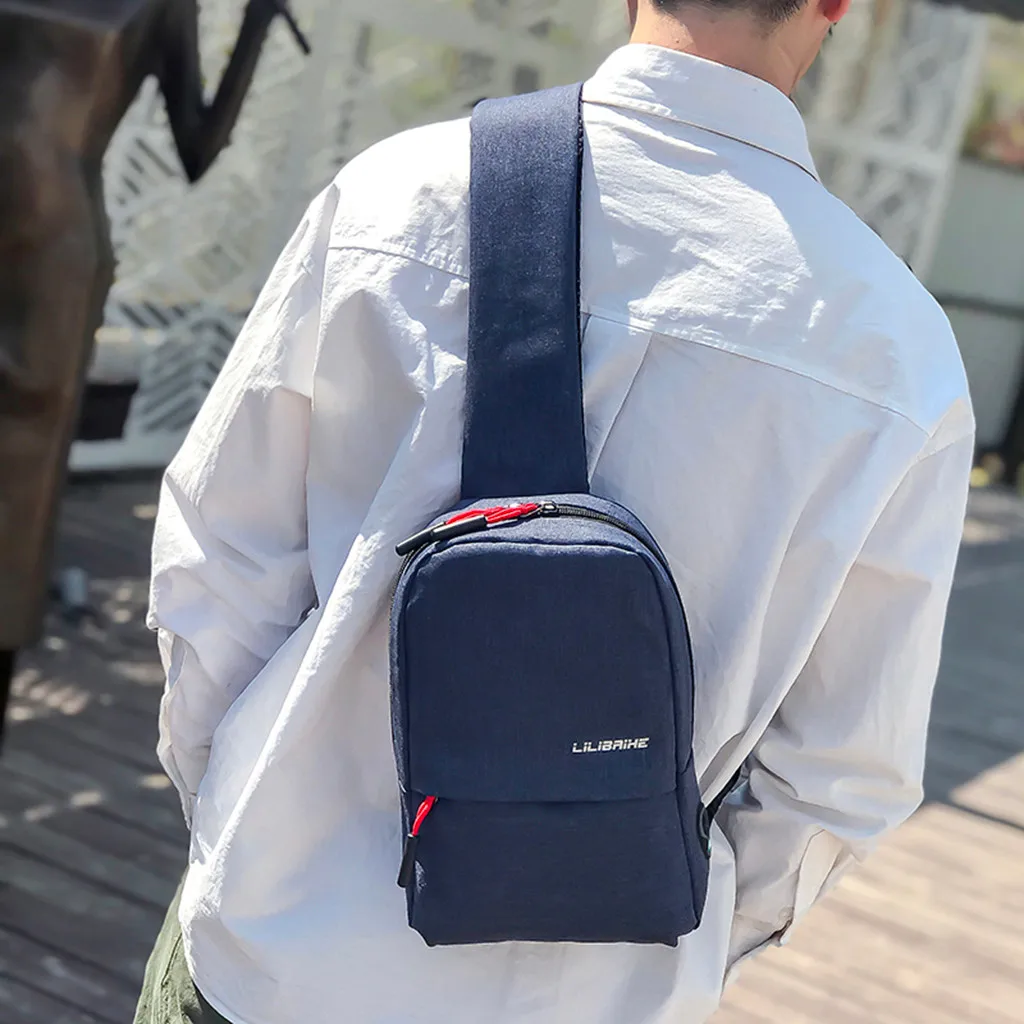 Мужская водонепроницаемая повседневная спортивная сумка на плечо с диагональю груди многофункциональная сумка Мужская поясная сумка черная Геометрическая поясная сумка# R10