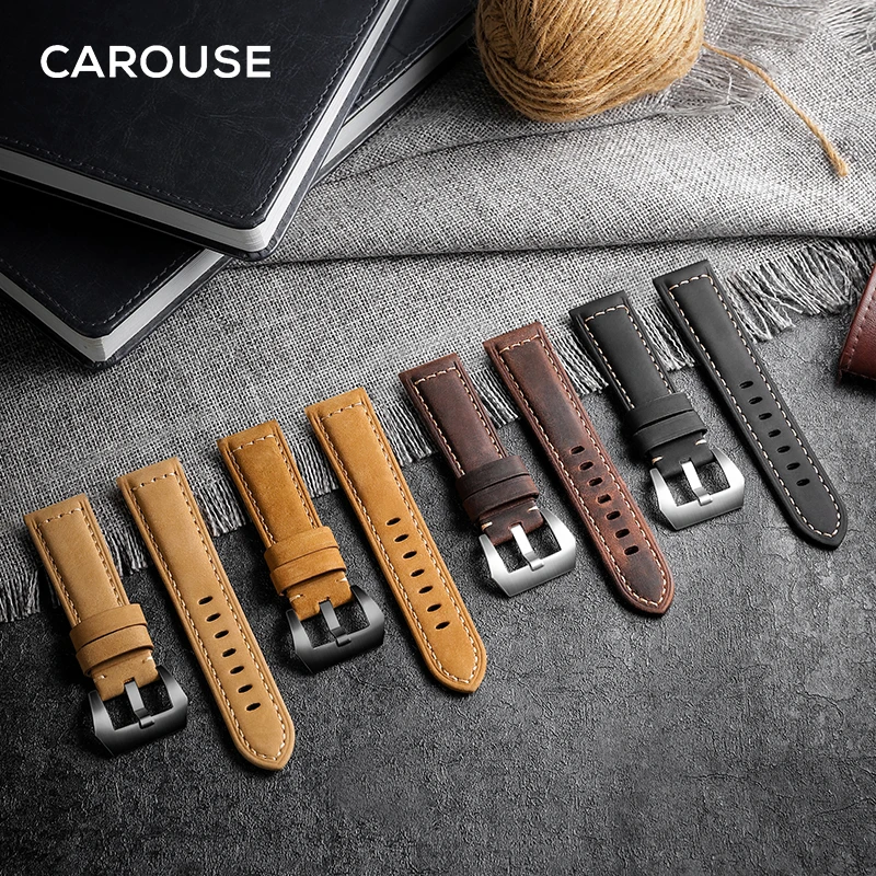 Ремешок Carouse из воловьей кожи ручной работы для Samsung Galaxy Watch Active 42 мм 46 Gear sport S2 S3