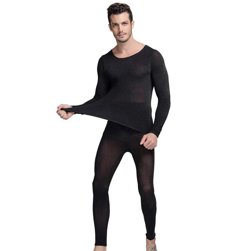 Seamless Winter 37 Degree Men Slimming Warm Thermal Underwear Ultrathin ...