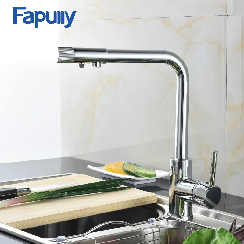 Fapully High Quality Brass Chrome Kitchen Water Purifier Faucet Mixers Sink Tap Cold and Hot Rotatable Sink Faucets 575-33C Fapully High Quality Brass Chrome Kitchen Water Purifier Faucet Mixers Sink Tap Cold and Hot Rotatable Sink Faucets 575-33C