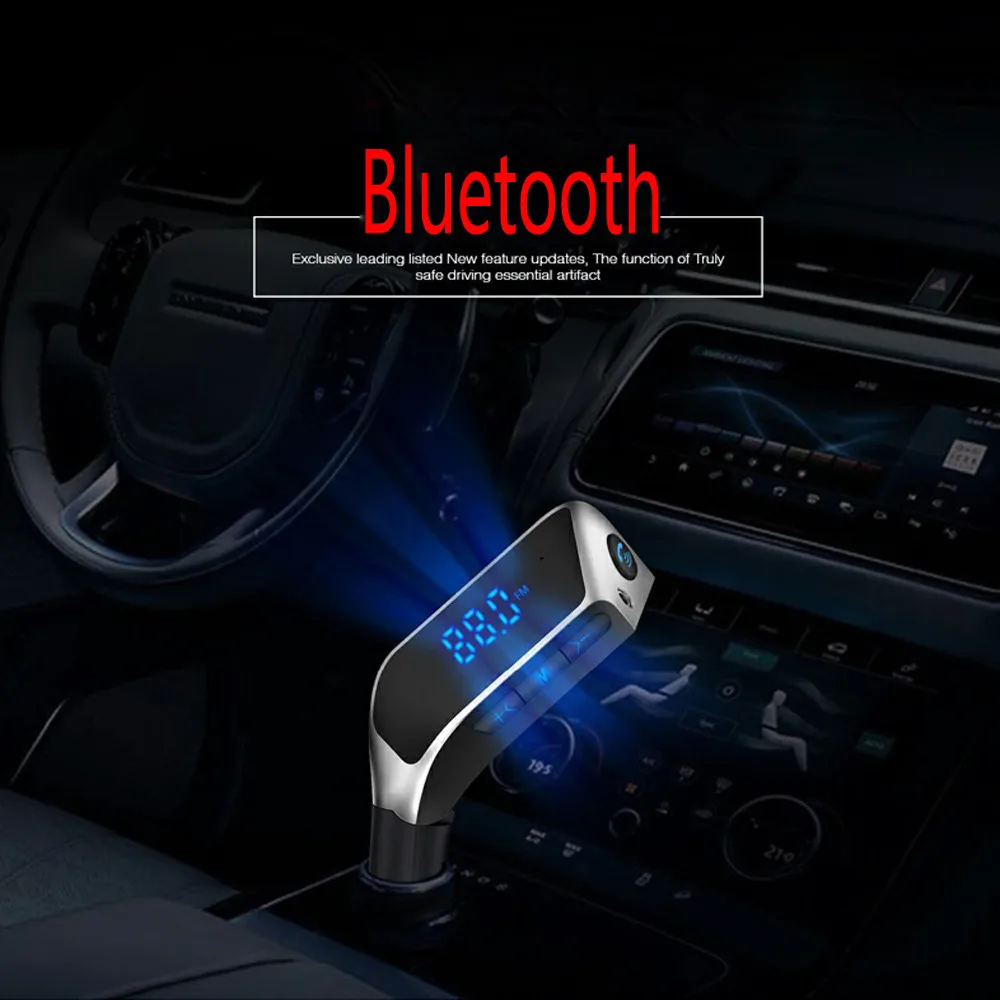 Беспроводной Bluetooth fm-передатчик модулятор громкой связи автомобильный комплект радио адаптер USB зарядное устройство MP3 музыкальный плеер для iPhone Android