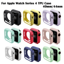 Soft Silicone Case for Apple Watch IWatch Series 4 Cover Frame Full Protection 40mm 44mm Strap Band