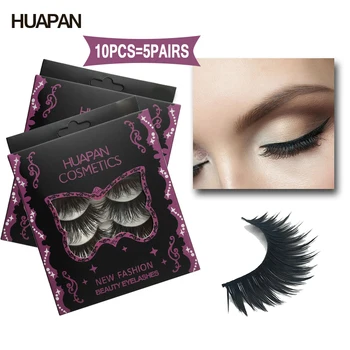 

10PCS=5Pairs In One Box New 3D Fashion Beauty Eyelashes Hand Made Natural Long Thick False Eyelash Makeup Extension Tool Beauty
