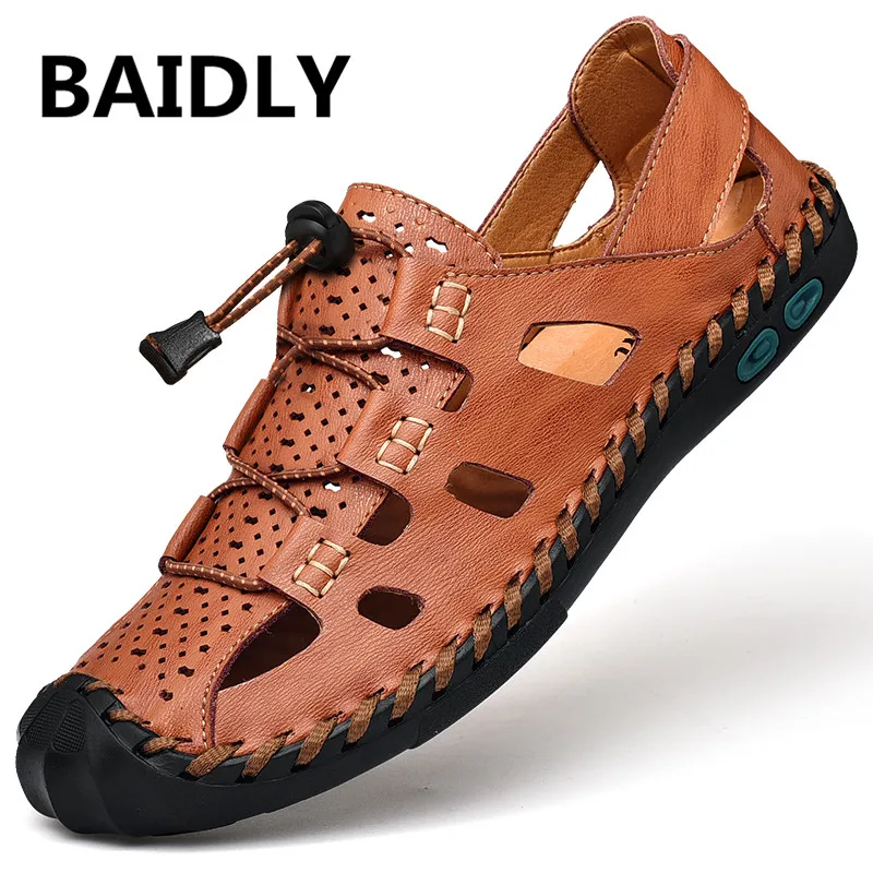 New Fashion Summer Sandals Leisure Beach Men Shoes High Quality Genuine