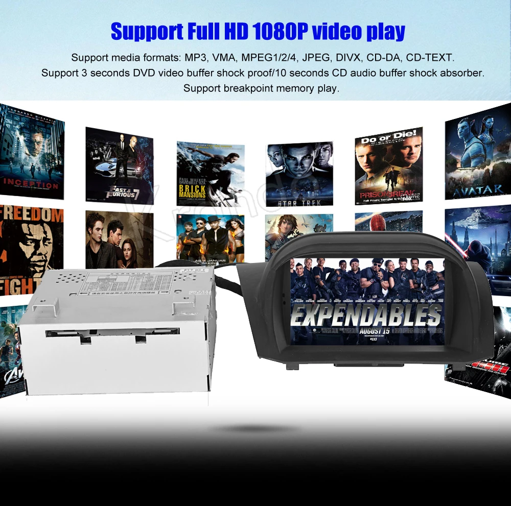 Discount Krando 7" Android 9.0 car navigation multimedia system for Ford Fiesta 2013-2016 audio radio gps dvd player WIFI 3G DAB+ 8