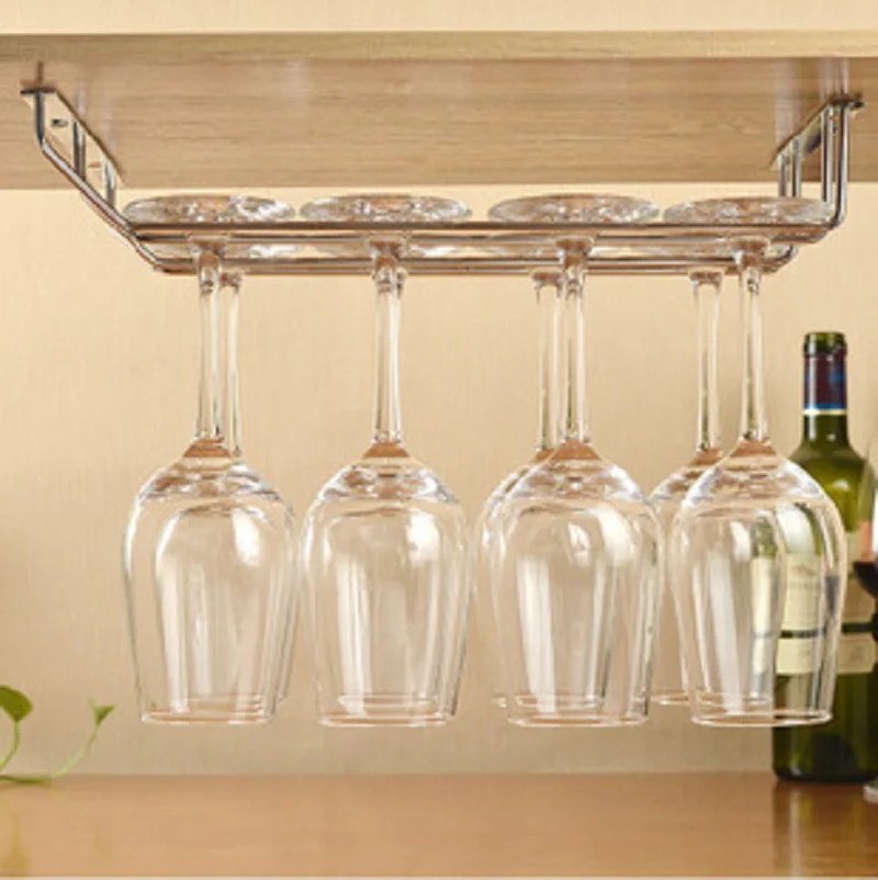 

Wine Glass Racks Three Types Hanging Upside Down Cup Goblets Display Rack Home Bar Stainless Steel Wine Stand Home Decorative