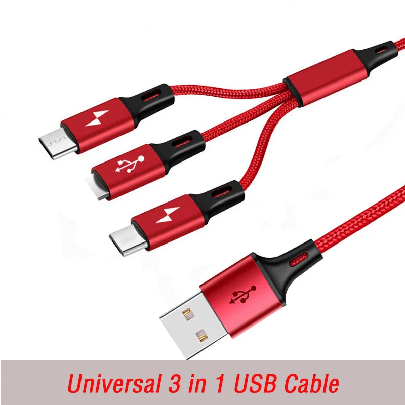 3 2 в 1 Usb Type C кабель Micro USB 8 контактный зарядный для сотового телефона шнур Huawei Honor 7
