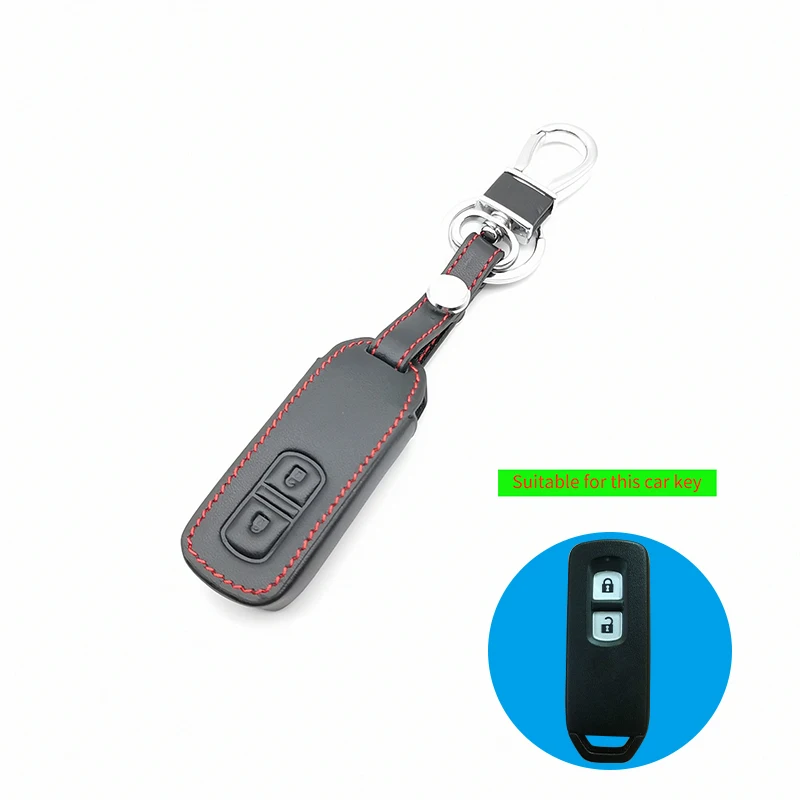 

2 buttons leather car remote key case key cover for Honda N Nbox Plust Box Personalized NO Wagon N motorcycle protect shell