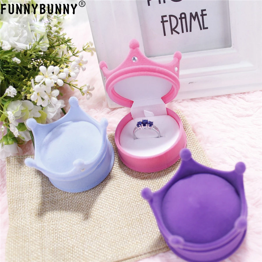 FUNNYBUNNY Корона из флока бархатное кольцо Витрина коробка серьги ожерелье заклепки