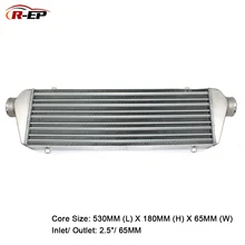 R-EP Универсальный алюминиевый интеркулер 530x180x65 мм 2,5 дюйма на входе 65 мм на выходе для холодного воздуха для турбо автомобиля