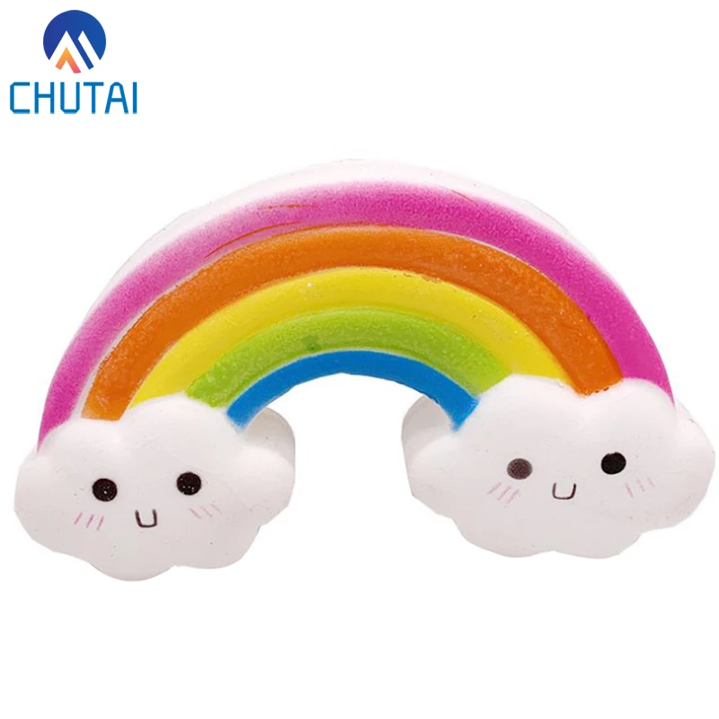 Kawaii Smiley Rainbow мягкое медленно поднимающееся имитационный хлеб торт мягкое ароматизированное облегчение стресса игрушки 15,5x8,5 см