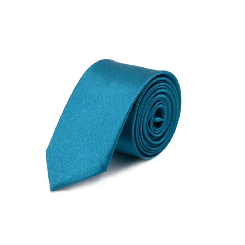 HOOYI галстук для мужчин, тонкий галстук, Одноцветный галстук из полиэстера, узкий галстук 5 см, ширина 36 цветов, королевский синий, желтый, золотой - Цвет: 7B
