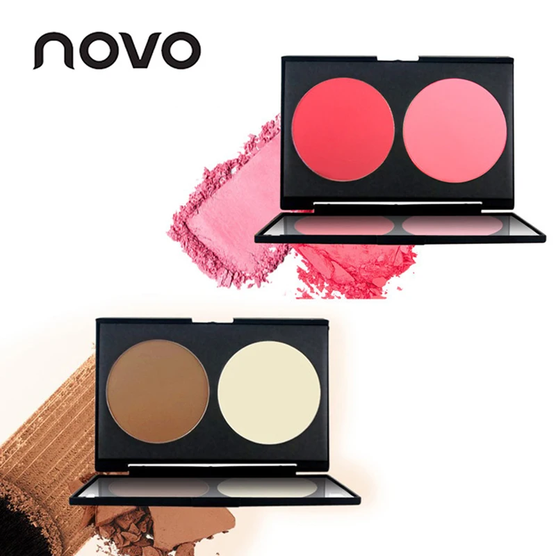 

NOVO 2 Colors Face Cheek Matte Blush Powder Palette Makeup Bronzer Rouge Face Pressed Powder Foundation Blusher Makeup