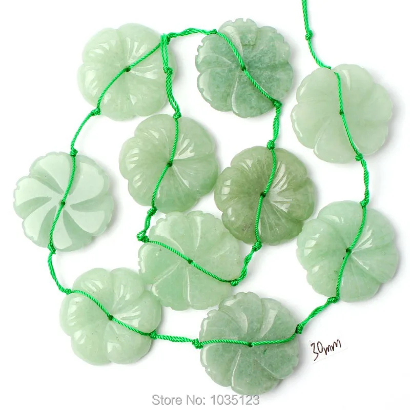 30mm Pretty Natural 4 Class Material Flower Shape Loose Beads Strand 10Pcs DIY Creative Jewellery Making wj279