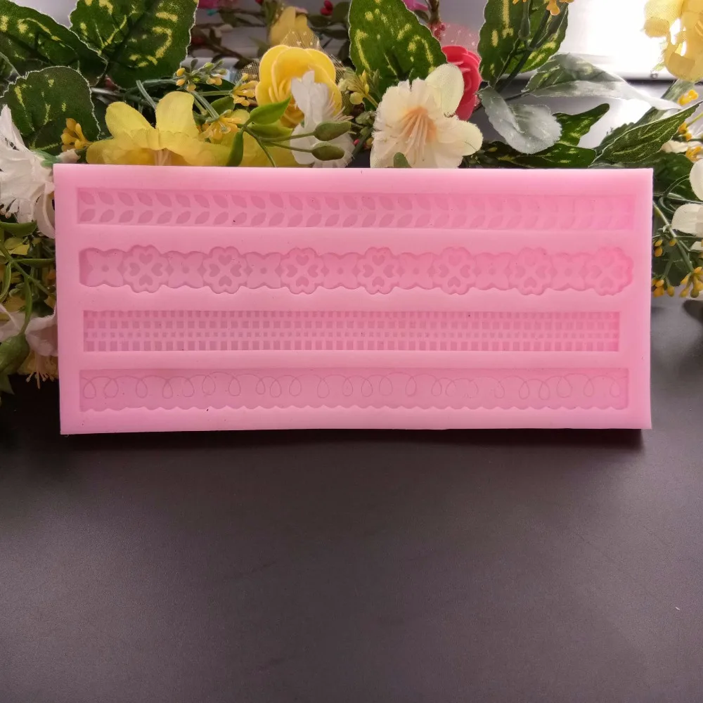 

DIY Butterfly Flower Lace Silicone Fondant Molds Cake Border Party Cake Decorating Tools Candy Chocolate Gumpaste Mold FM1469