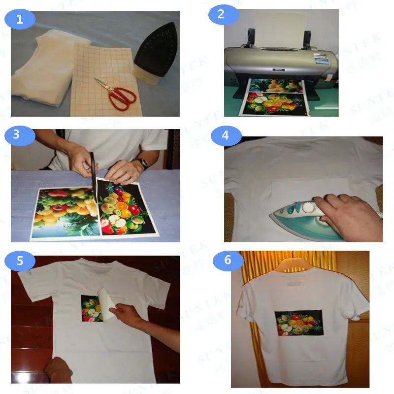 A4 heat transfer paper light color