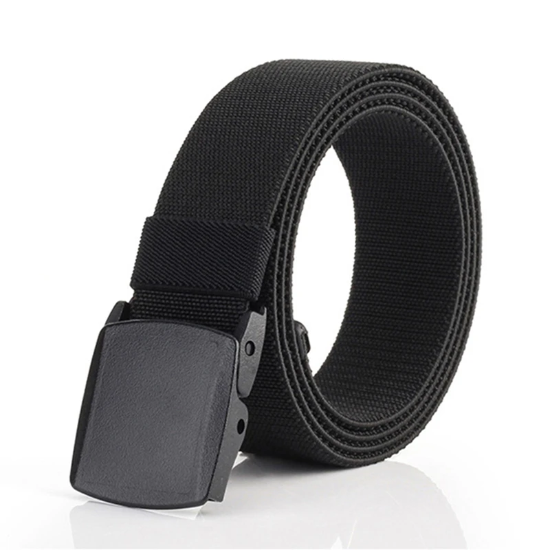 

ENNIU Male Tactical Belt Top Quality Elastic 3.8 Cm Wide Canvas Belts Outdoor Women Alloy Buckle Waistband Ceinture Femme