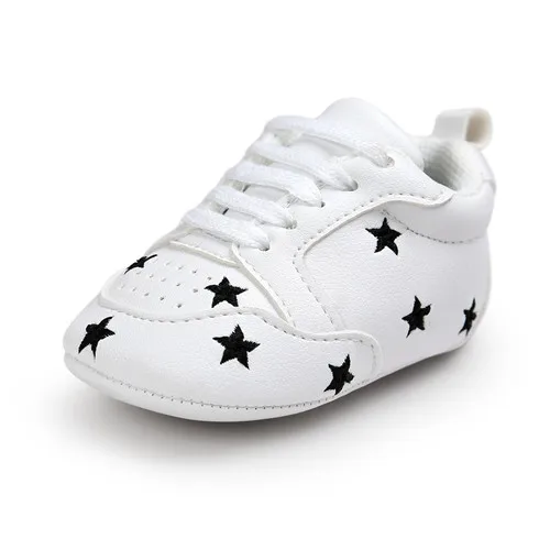 Delebao Love Heart And Star formation ultimple/Обувь для маленьких девочек с изображением звезд; модные детские туфли на шнуровке для детей 0-18 месяцев - Цвет: Black Star