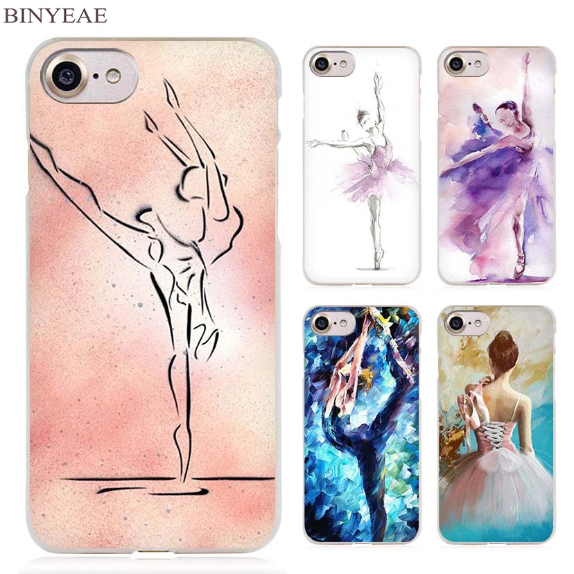 

BINYEAE ballet dancer watercolor painting Clear Cell Phone Case Cover for Apple iPhone 4 4s 5 5s SE 5c 6 6s 7 Plus