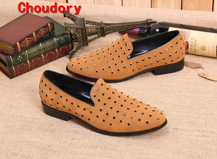 Choudory/Zapatillas Hombre черный шипами Мокасины мужские итальянские кожаные туфли повседневные Sapatos masculino праздничное платье официальная обувь для мужчин