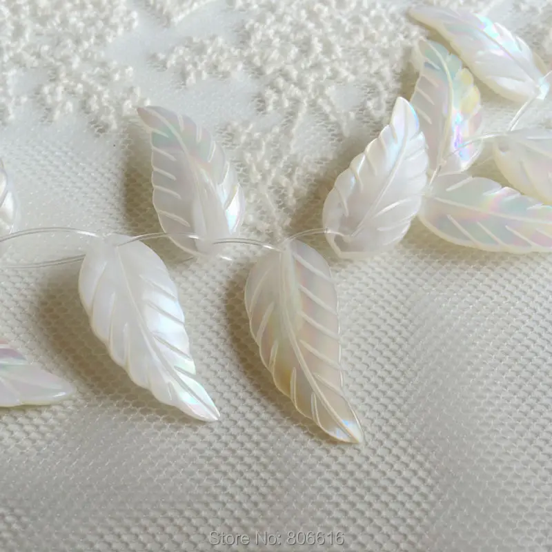 

29*12MM 20Pcs Leaf Shape Natural Shell Beads Jewellery Charms Jewelry Pendants