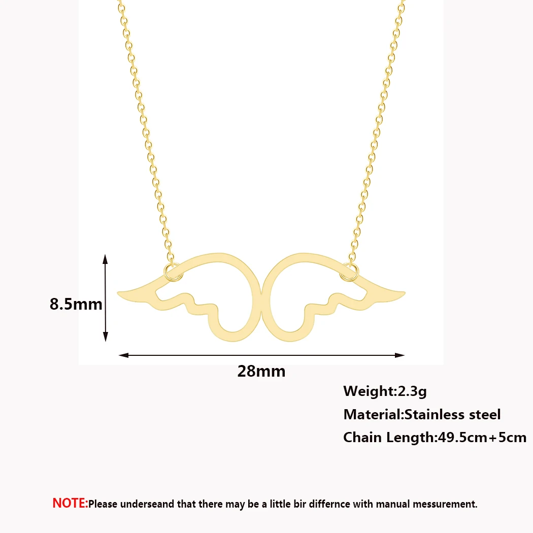 QIMING, маленькое ожерелье с подвеской в виде крыльев Ангела для маленьких девочек, памятные ювелирные изделия, винтажное золотое ожерелье на цепочке, подарок