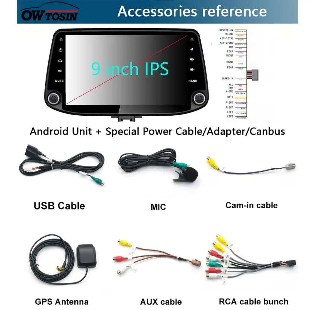 Discount 9" IPS Octa Core 4G RAM+64G ROM Android 9.0 Car DVD Radio GPS For Hyundai I30 2017 2018 2019 DSP CarPlay Parrot BT Stereo Adas 4