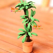 1:12 кукольная Миниатюра ручной работы горшках глина зеленая Бразилии~ пол завод сад