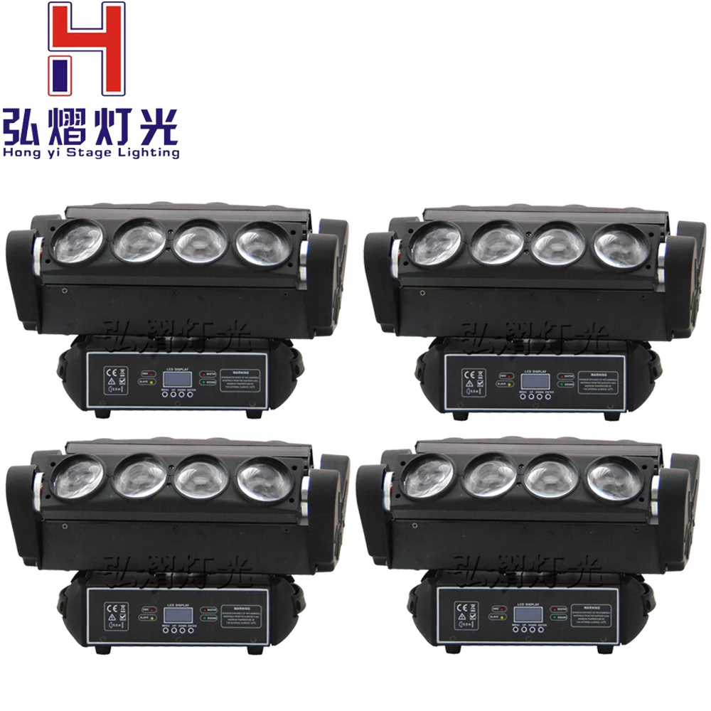 

4xLot Moving Head Led Spider Light 8x10W 4in1 RGBW Led Party Light DJ Lighting Beam Moving Head Beam Spot Lights