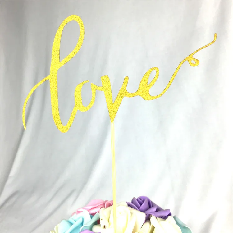 1 шт. Топпер для торта Love флаг разноцветный Love You флаги один палки для Одежда для свадьбы, дня рождения принадлежности для выпечки тортов
