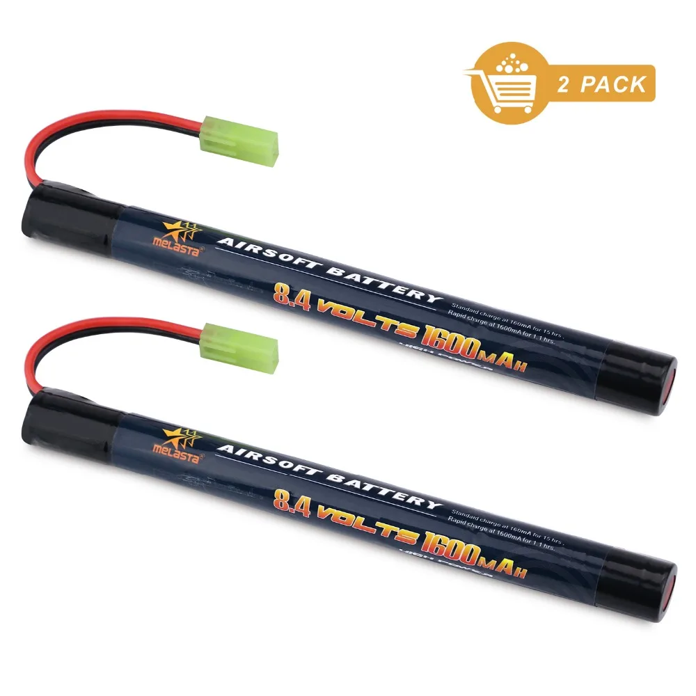 2Pack 8.4V 1600mAh 2/3A NiMH Battery with Mini Tamiya connector For