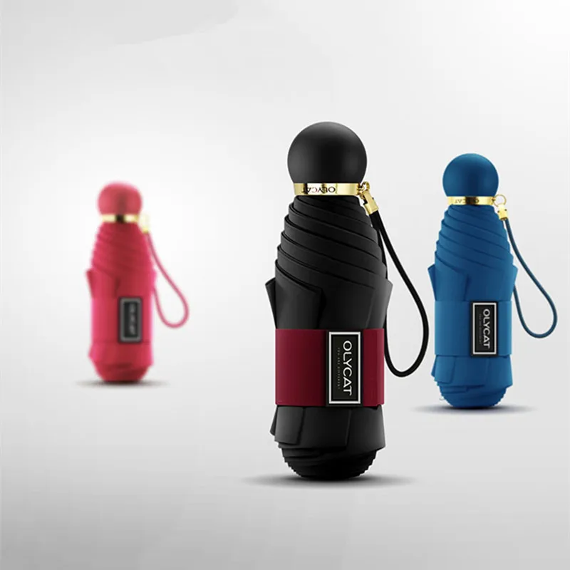 

2019 New Creative 5-Folding UV Umbrella 260g Super Light Small Foldable Pockets Umbrellas Rain Women Kids Paraguas