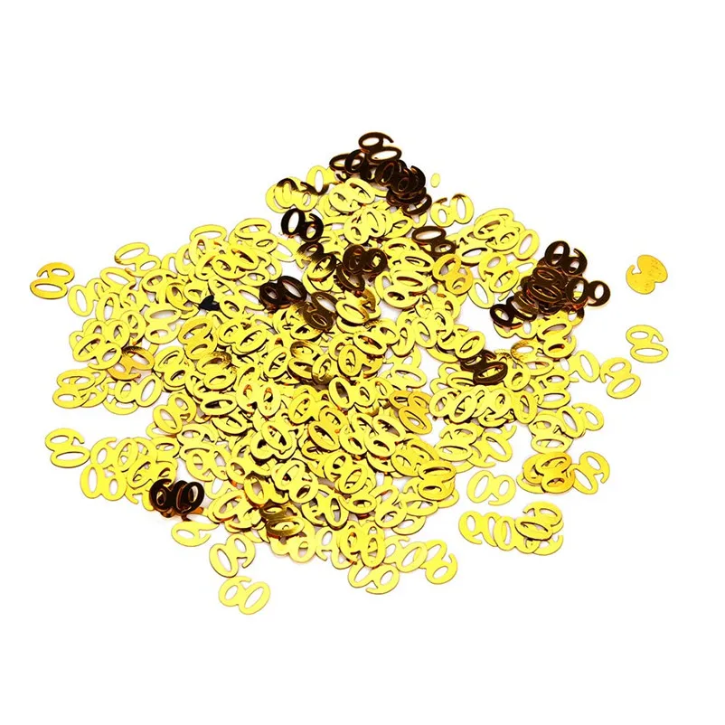 Gold Happy Birthday Confetti 30 40 50 60 70 80 Age Gold Number Decor Wedding Party Table Decoration Party Supplies S27 (7)