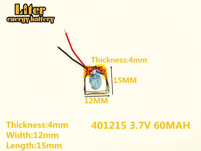 Литровая энергетическая батарея 3,7 V полимерная литиевая батарея 401215 60mah MP3 MP4 60MAH bluetooth-гарнитура маленькая игрушка звук